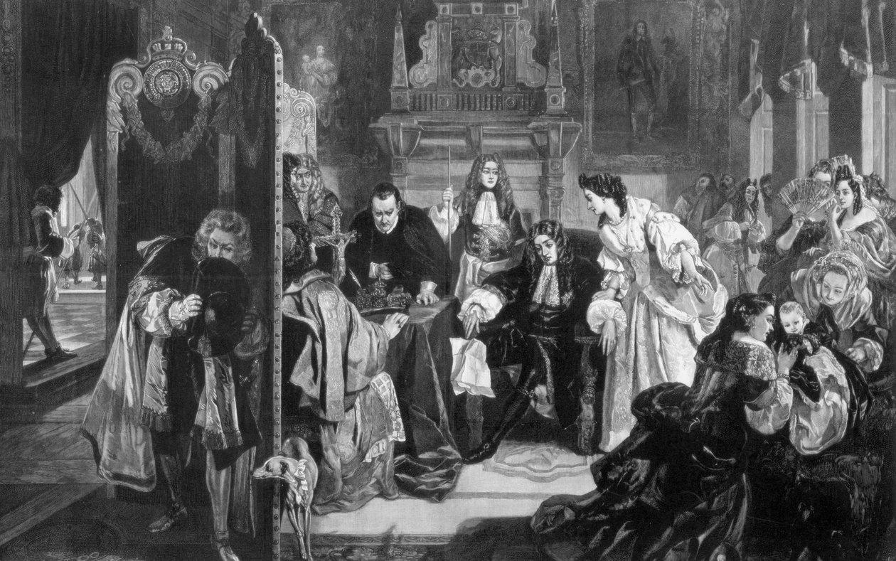 Král Jakub II. 1633-1701 obdržel zprávu o vylodění prince Oranžského, 1890. od Edward Matthew Ward