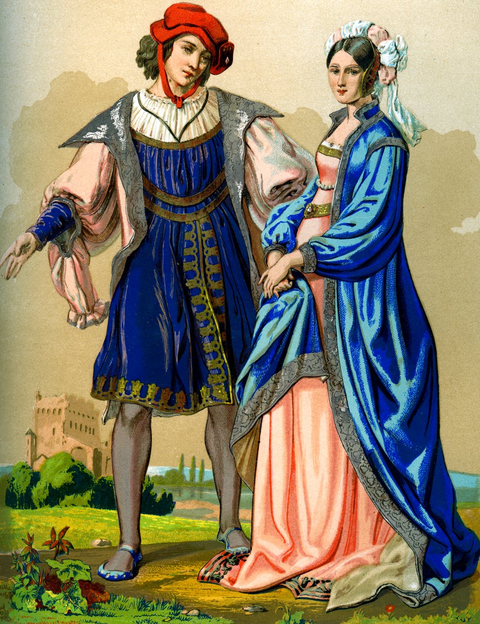 Urozený francouzský pár na konci 15. století 1849. od Edward May