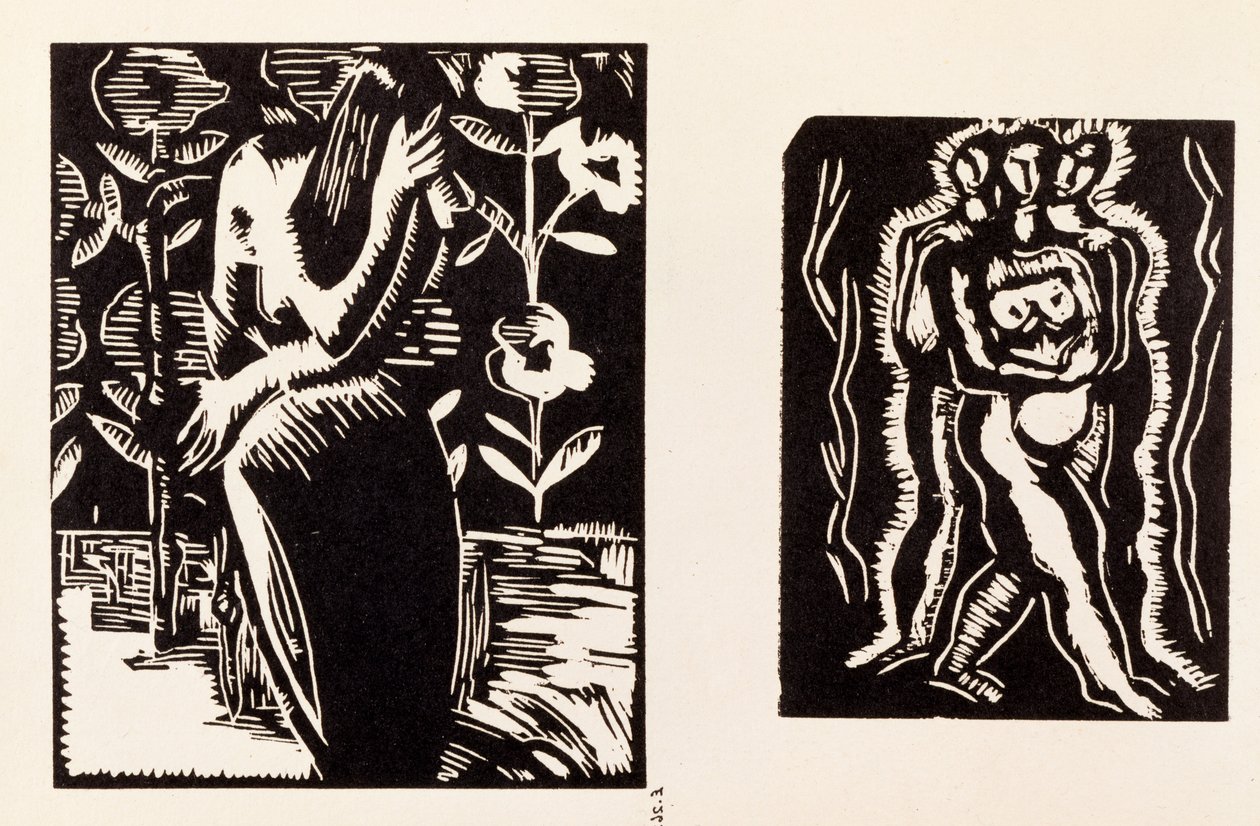 Studie, ilustrace ze svazku obsahujícího dřevoryty sedmi umělců, vydaného společností Omega Workshops Ltd., Londýn. od Edward McKnight Kauffer