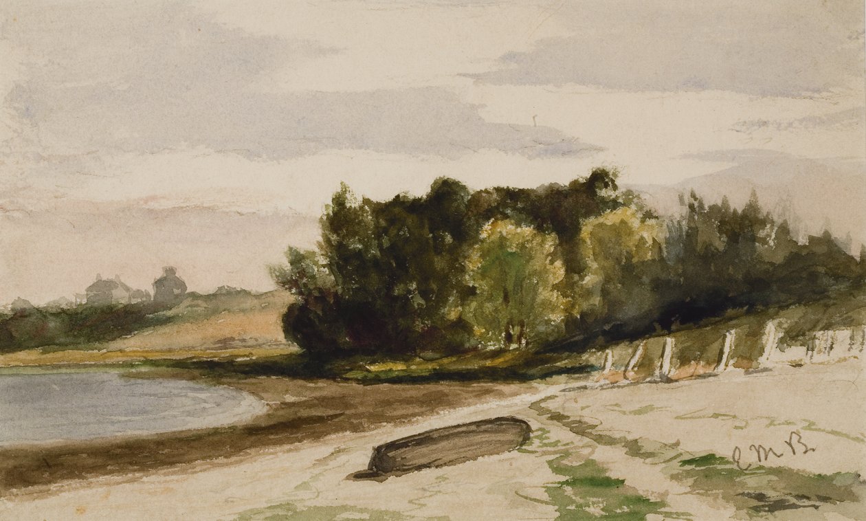 Krajina s logem na pláži (#40), c. 1880 (akvarel na papíře) od Edward Mitchell Bannister
