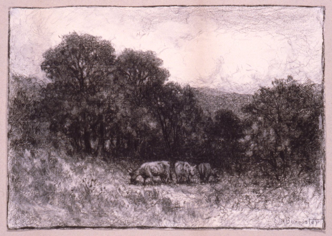 Krajina se třemi kravami od Edward Mitchell Bannister