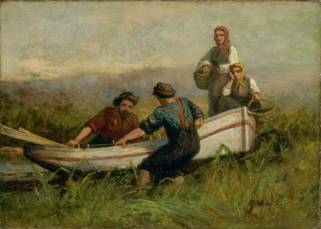 Lidé v blízkosti lodi od Edward Mitchell Bannister