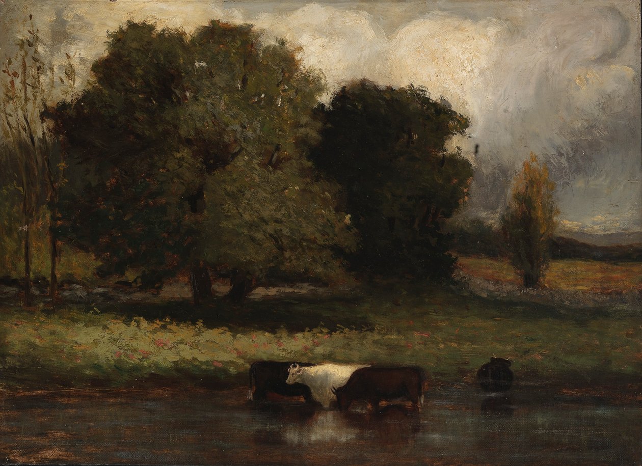 Bez názvu (Čtyři krávy brodící se v rybníku) od Edward Mitchell Bannister