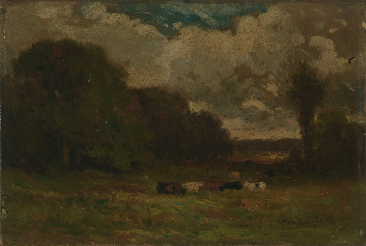 Bez názvu (krajina s kravami a stromy) od Edward Mitchell Bannister