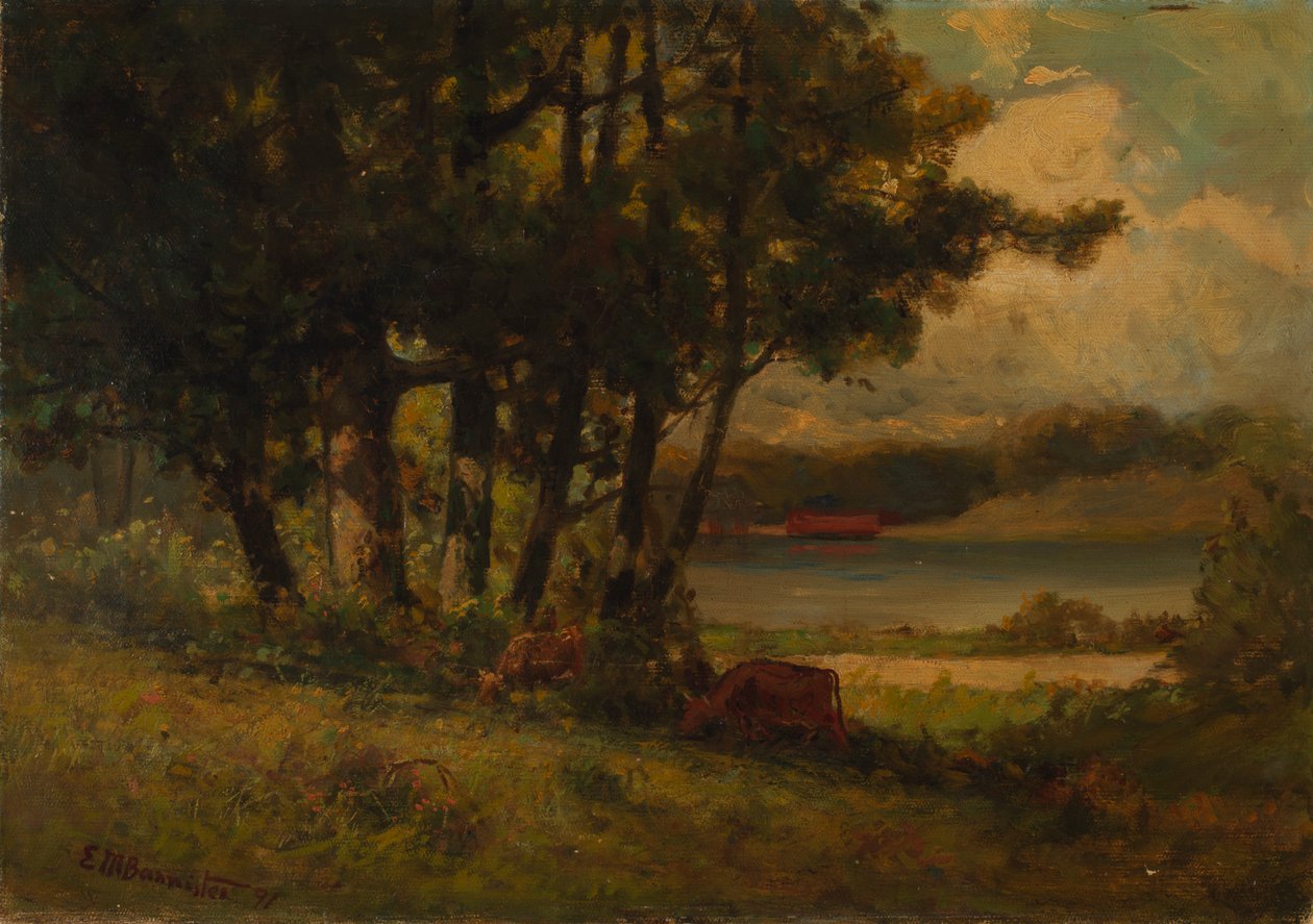 Bez názvu (krajina s kravami pasoucími se u řeky) od Edward Mitchell Bannister