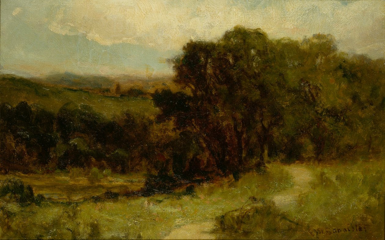 Bez názvu (krajina se silnicí u potoka a stromy) od Edward Mitchell Bannister