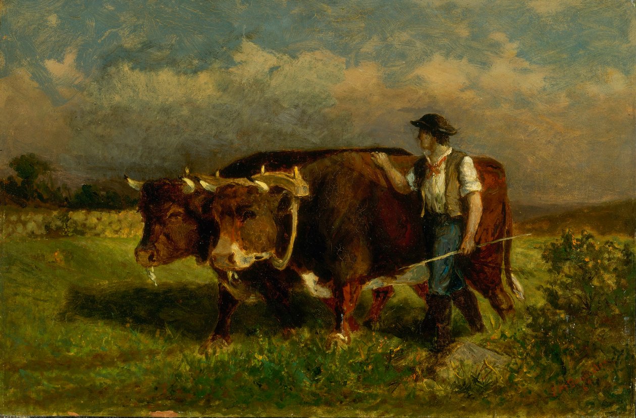 Bez názvu (muž se dvěma voly) od Edward Mitchell Bannister