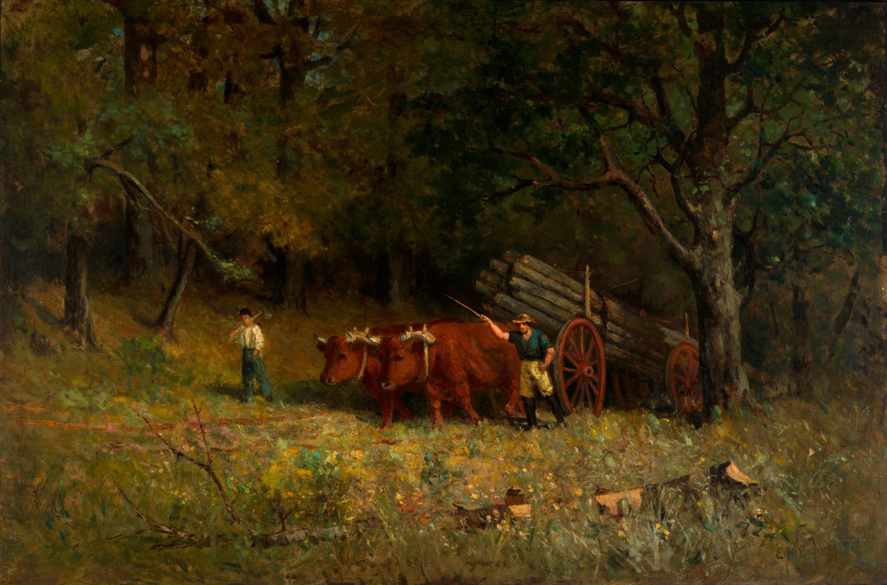 Chlapec a muž s voly bez názvu, 1891. od Edward Mitchell Bannister