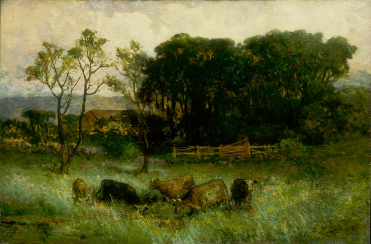 Bez názvu pět krav na pastvě, ca. 1884-1886. od Edward Mitchell Bannister