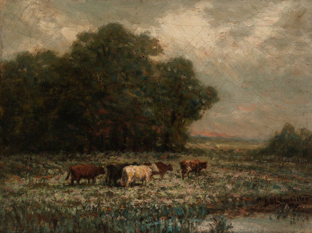 Krajina bez názvu s pastvou dobytka, 1897. od Edward Mitchell Bannister