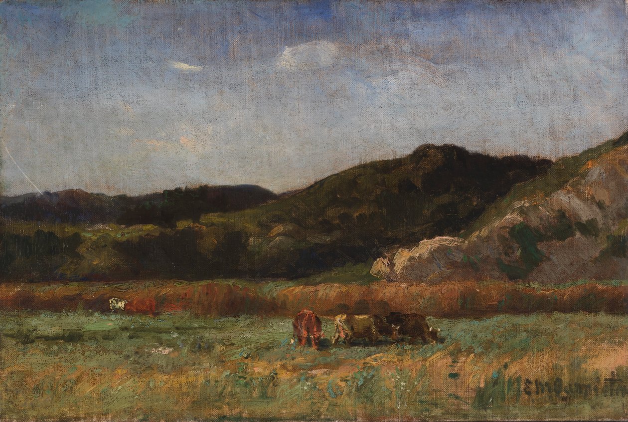 Krajina bez názvu s pasoucími se kravami, kopce, 1891. od Edward Mitchell Bannister