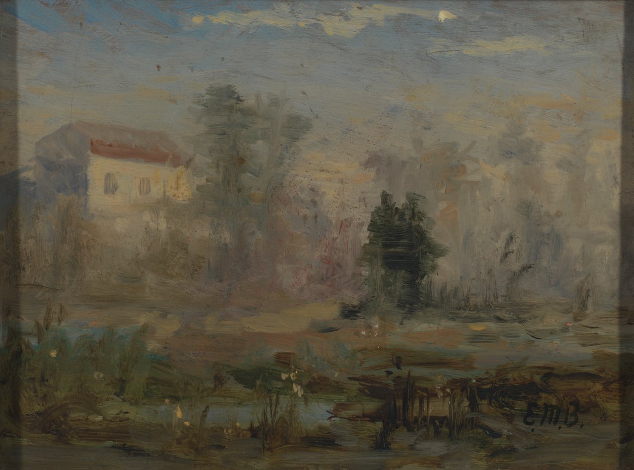 Krajina bez názvu s domem v pozadí, n. d. od Edward Mitchell Bannister