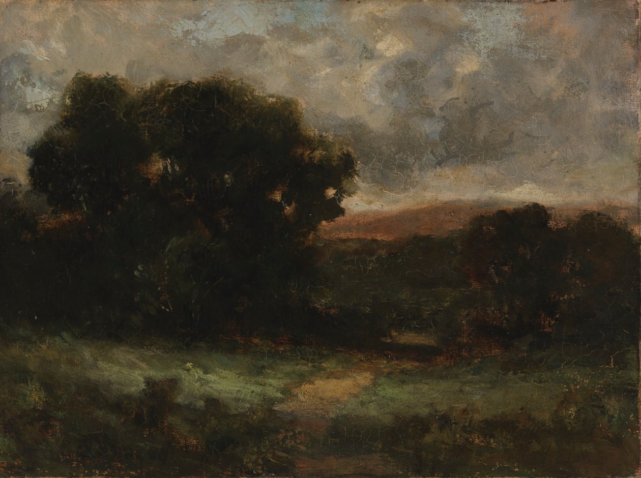 Krajina bez názvu s loukou a stromy, n.d. od Edward Mitchell Bannister