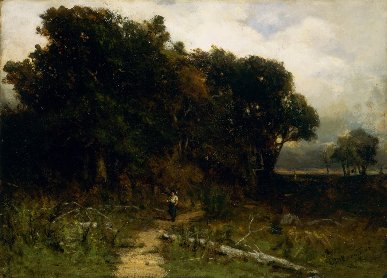 Krajina bez názvu, dřevorubec na cestě, 1879. od Edward Mitchell Bannister