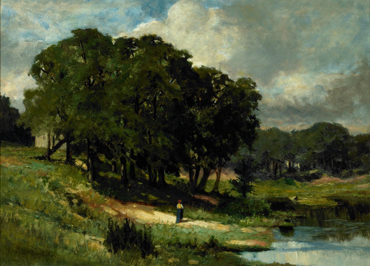 Žena stojící u rybníka od Edward Mitchell Bannister