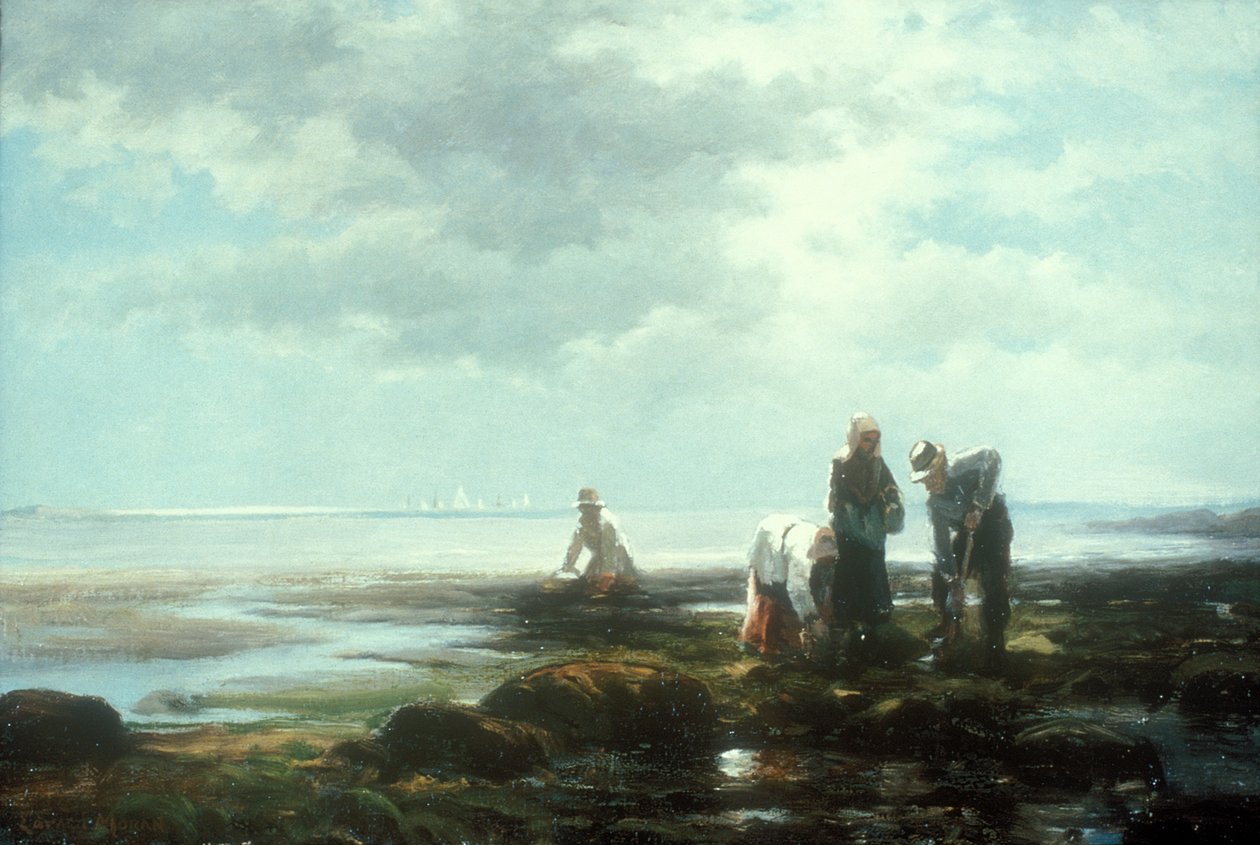 Clam Diggers, cca polovina 80. let 19. století (olej na plátně) od Edward Moran