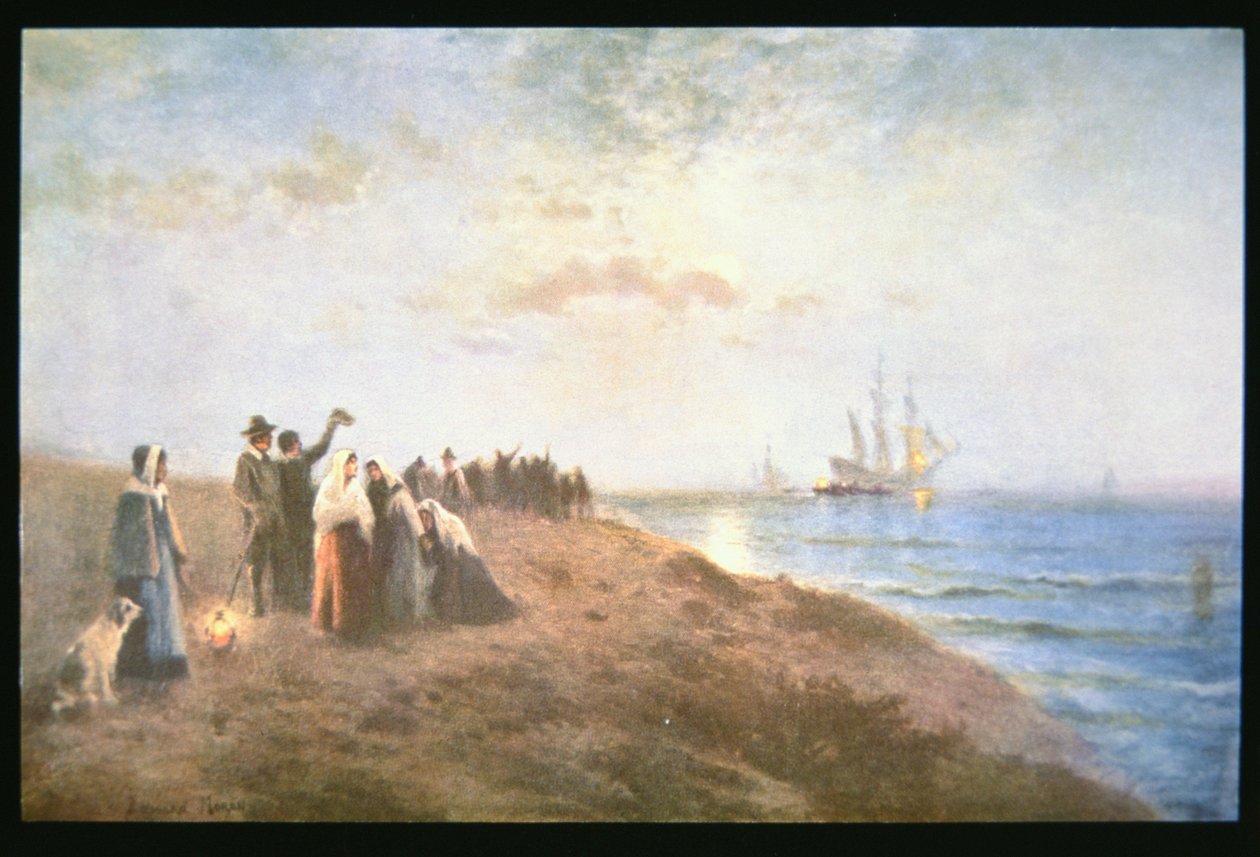 Nalodění poutníků (olej na plátně) od Edward Moran