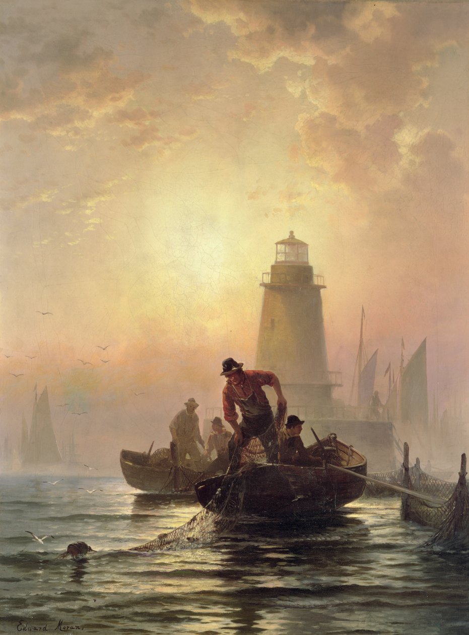 Rybník, Orient Bay, Long Island od Edward Moran