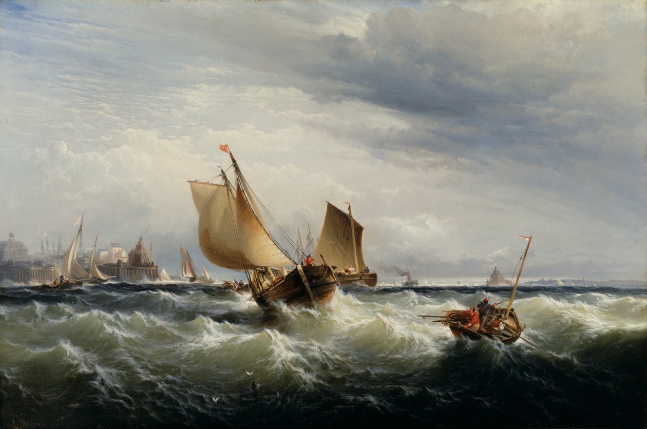 Rybářské čluny plující do Návětří, ca. 1858. od Edward Moran