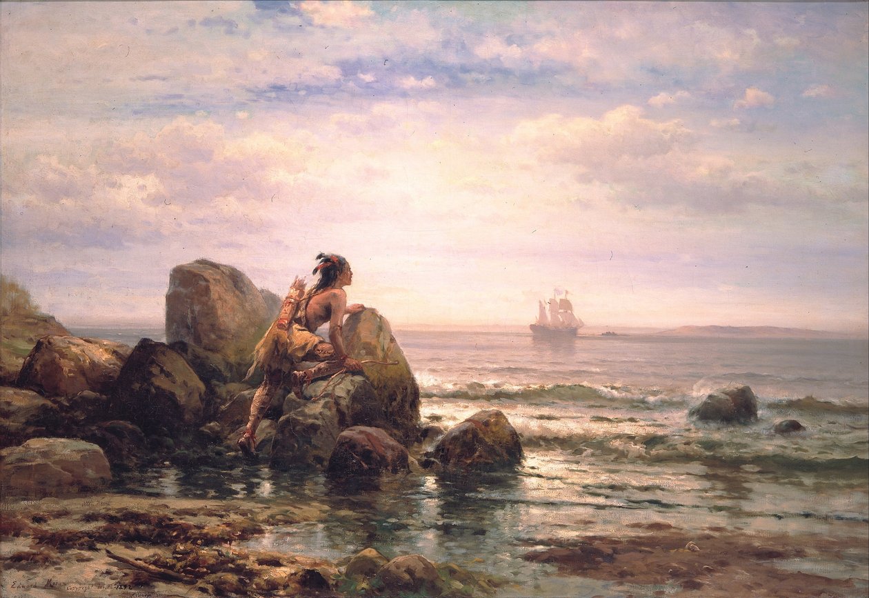 Henrik Hudson vplouvá do newyorského přístavu, 11. září 1609 od Edward Moran