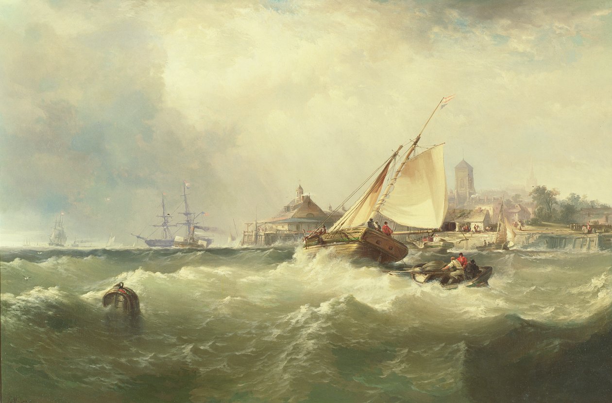 New Castle na řece Delaware od Edward Moran