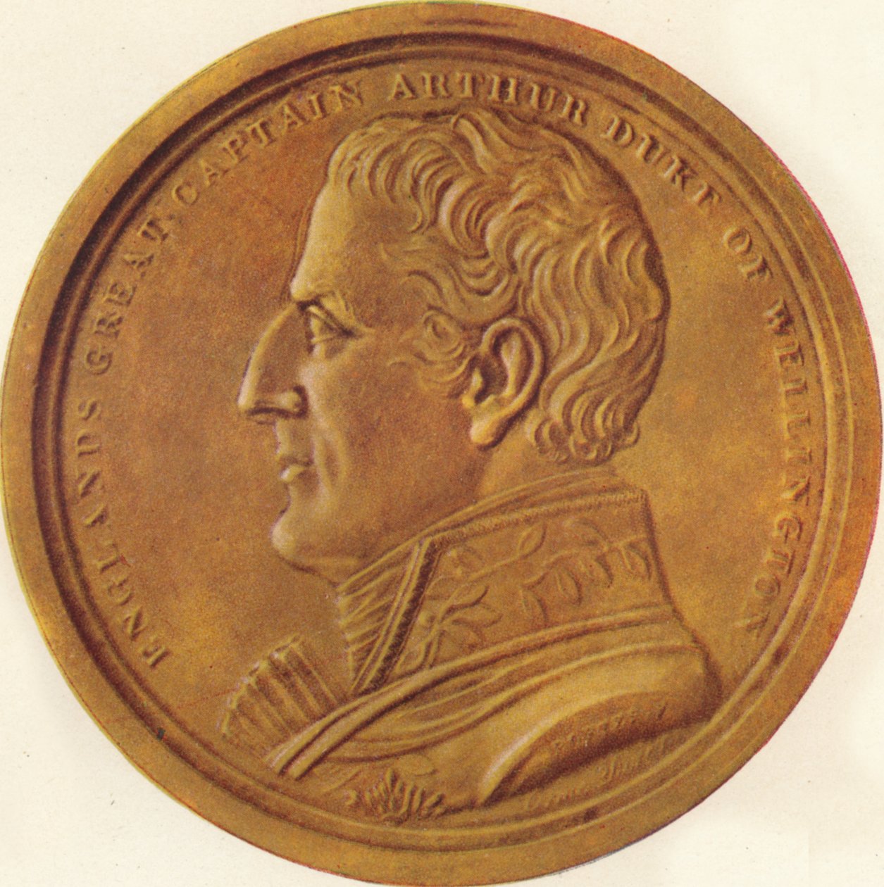 Velký kapitán Anglie Arthur Duke z Wellingtonu - Suvenýrová medaile, 1815 1910 od Edward Orme