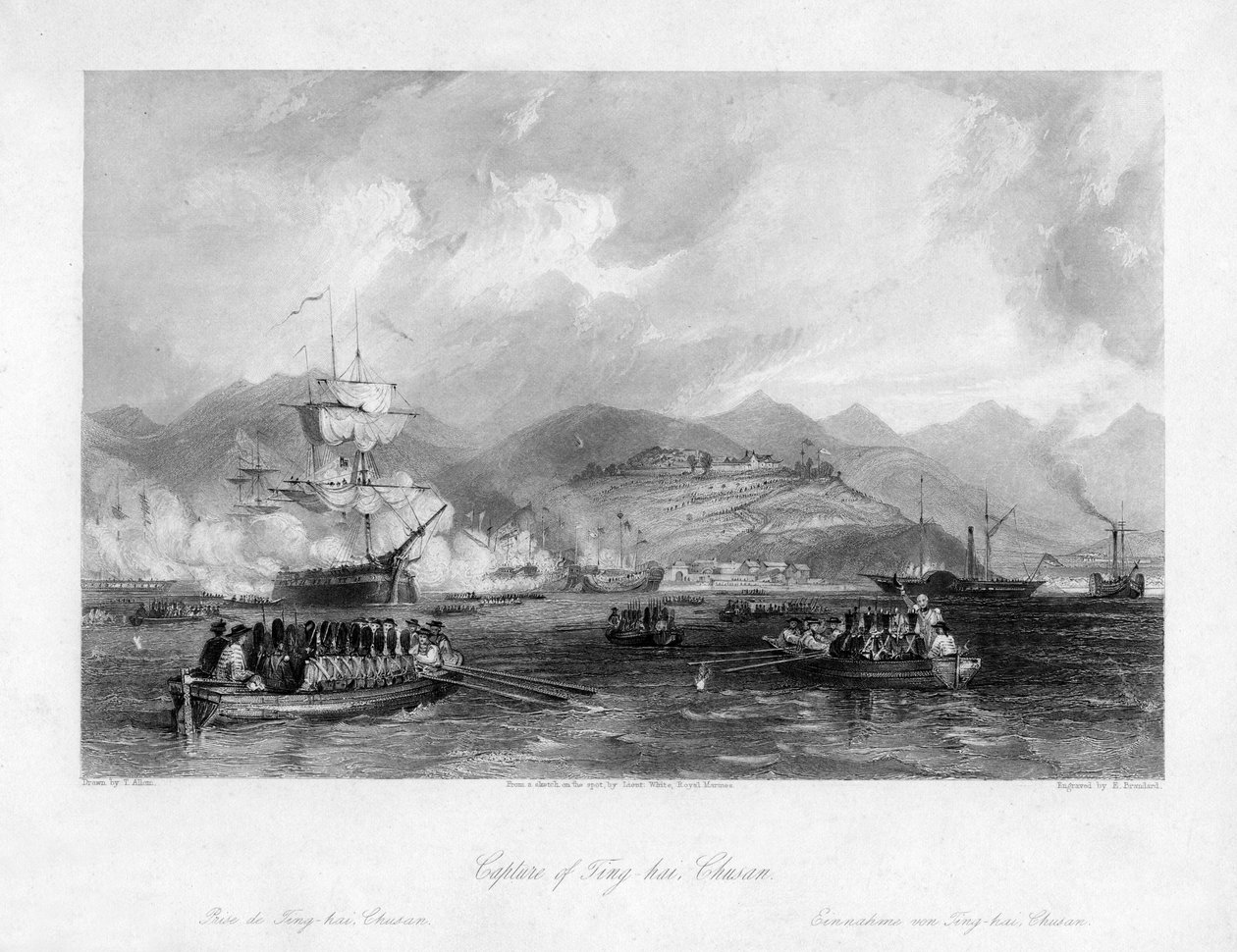 Zachycení Ting-hai, Chusan, Čína, 1841 19. století. od Edward Paxman Brandard