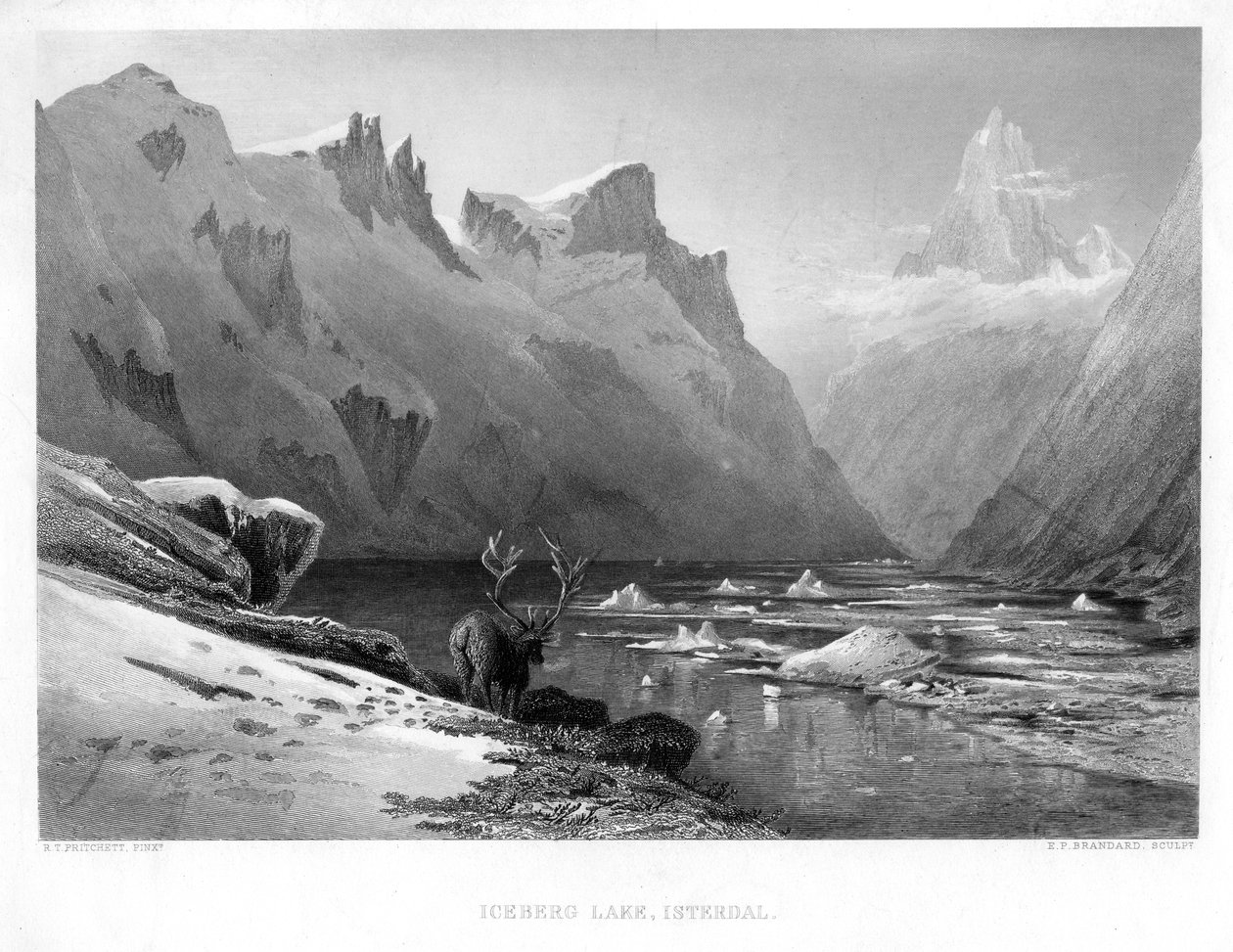 Ledové jezero, Isterdal, Norsko, polovina konce 19. století. od Edward Paxman Brandard