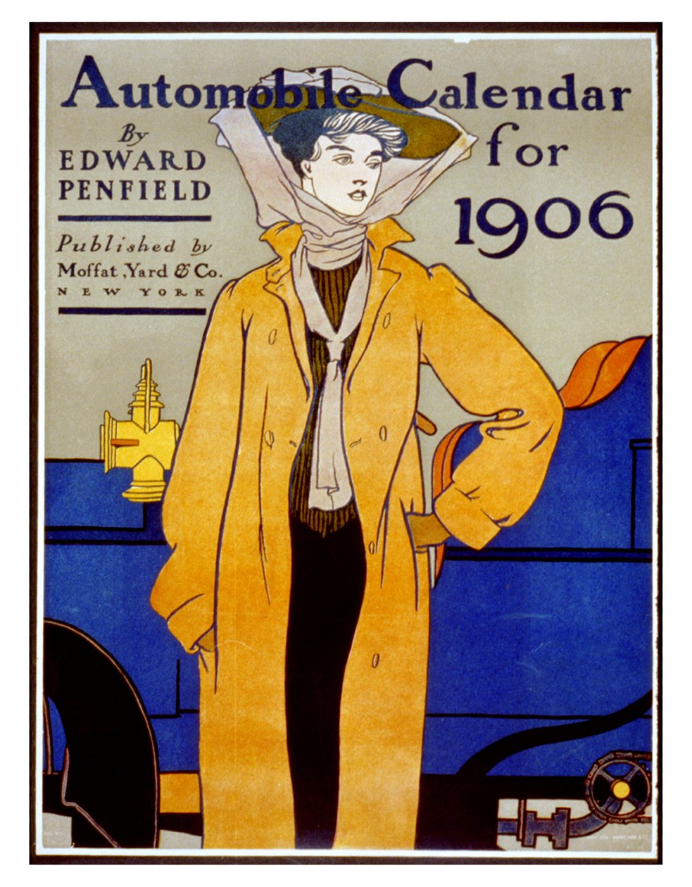 Automobilový kalendář na rok 1906 (litografie) od Edward Penfield
