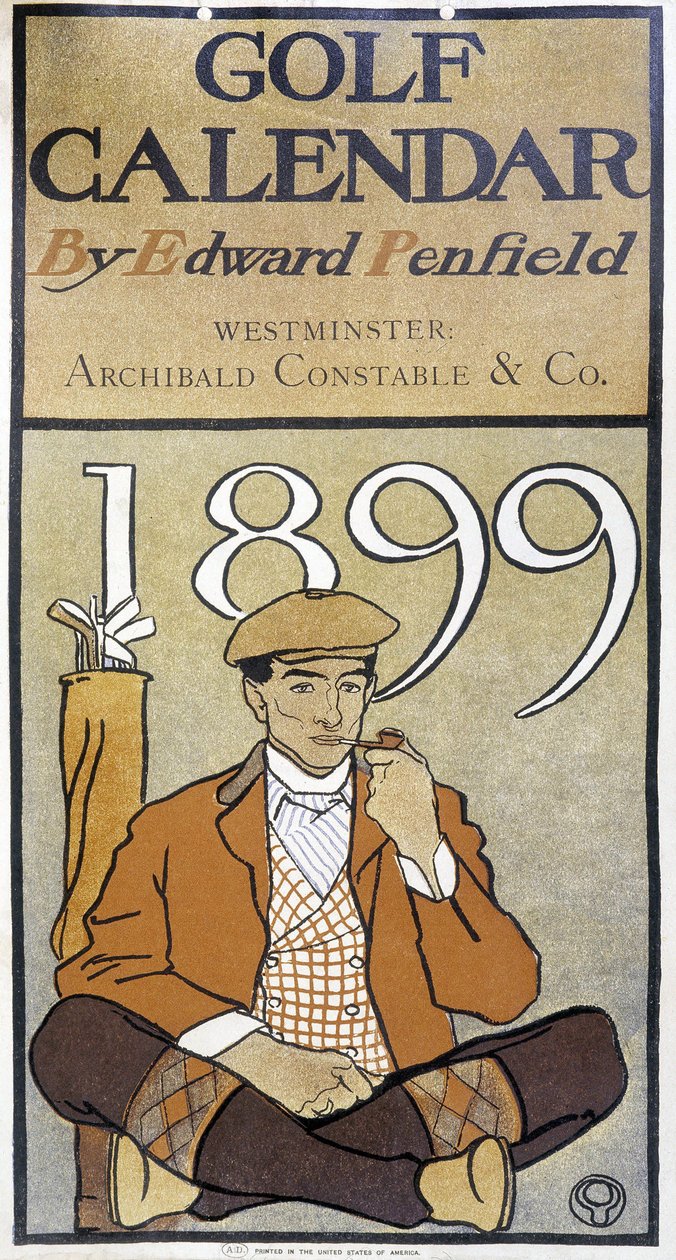 Kalendář: “” Golfový kalendář”” od Edwarda Penfielda od Edward Penfield
