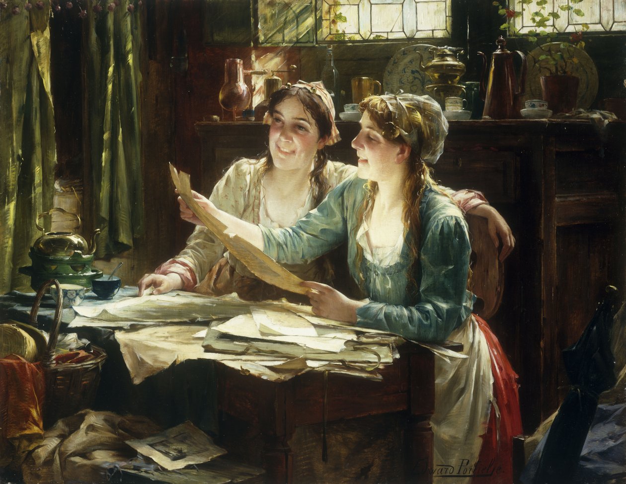 The Old Folio (olej na plátně) od Edward Portielje
