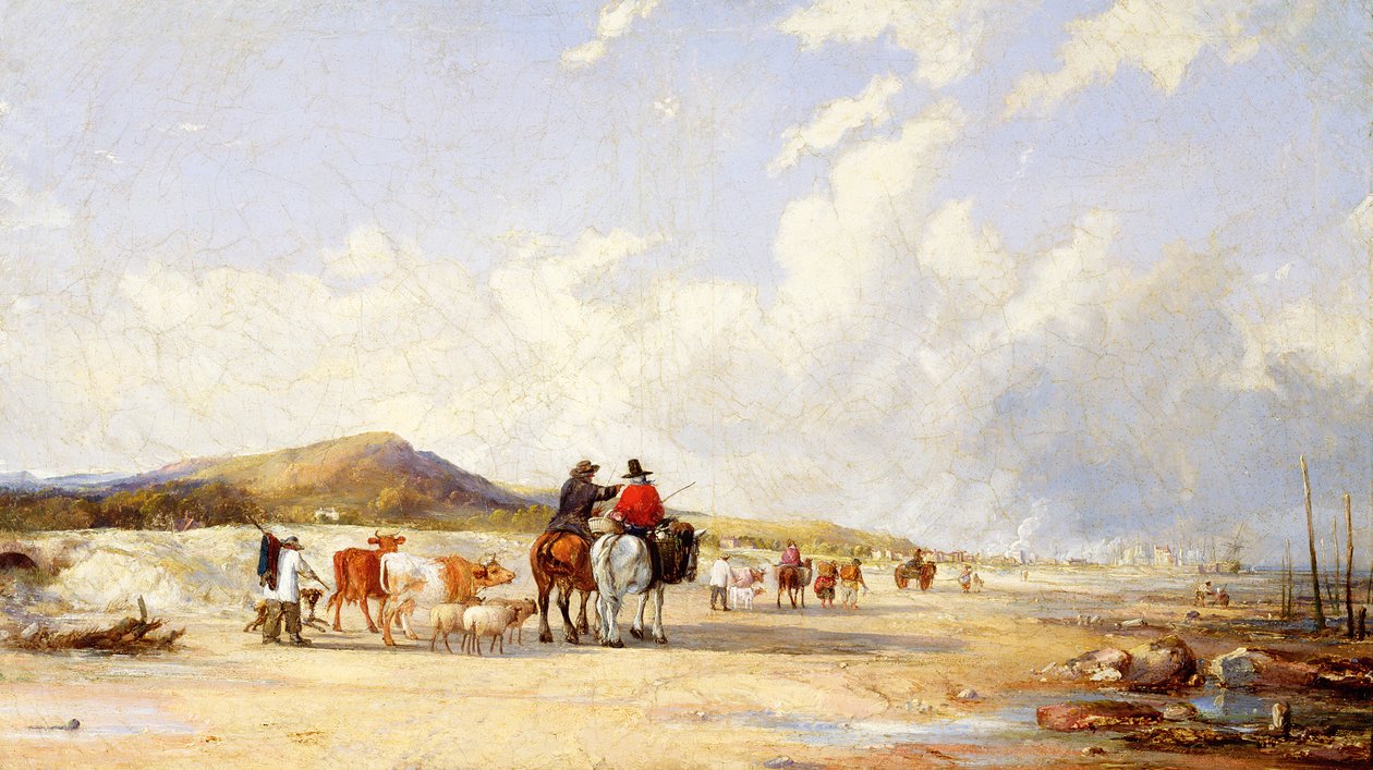 Přejezd přes písek na trh Swansea (olej na plátně) od Edward Pritchard