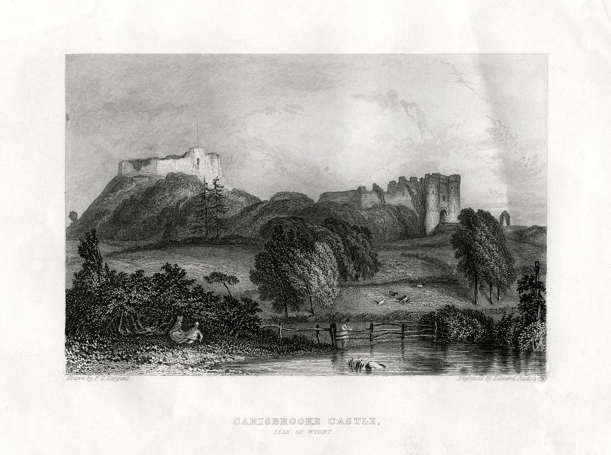 Hrad Carisbrooke, Newport, Isle of Wight, 1860 od Edward Radclyffe