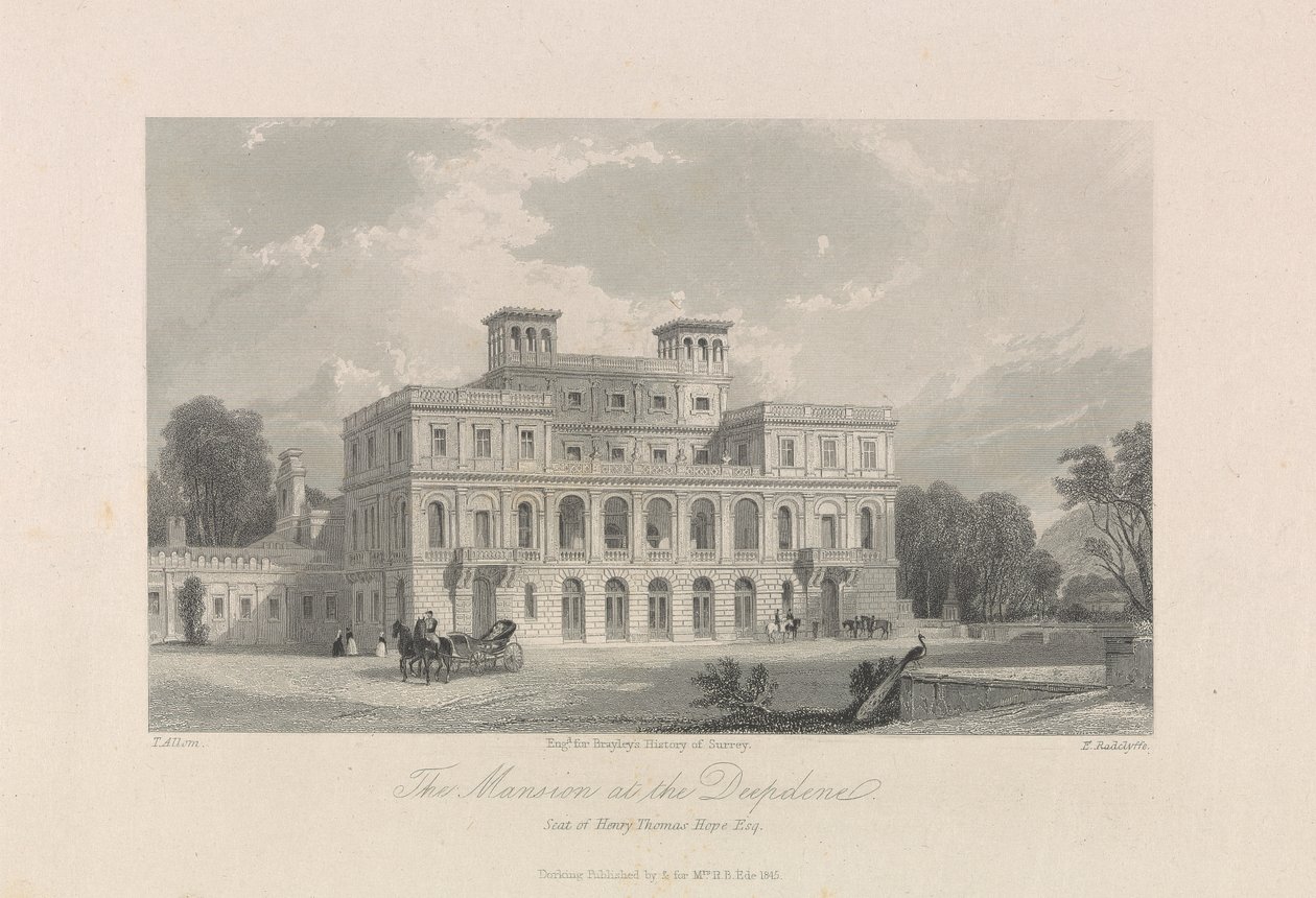 Sídlo v Deepdene. Sídlo Henry Thomas Hope, Esq. od Edward Radclyffe