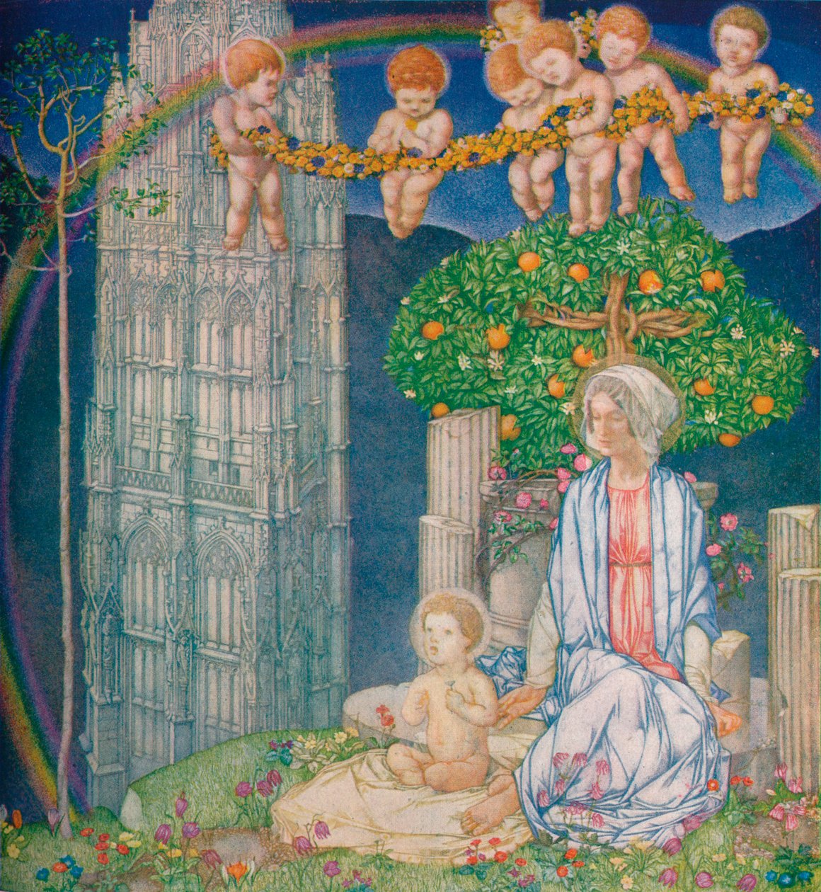 Panna Maria Zaslíbená, c1918, 1919 od Edward Reginald Frampton