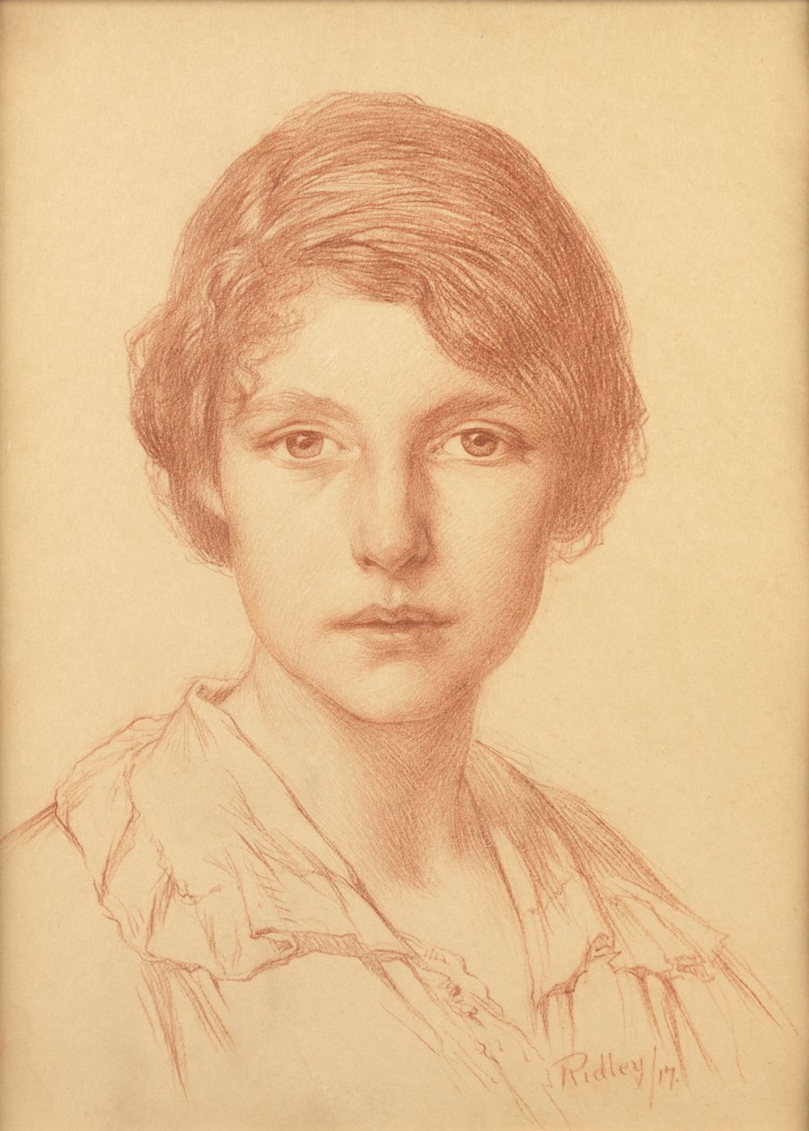 Mladá žena (červená křída) od Edward Ridley
