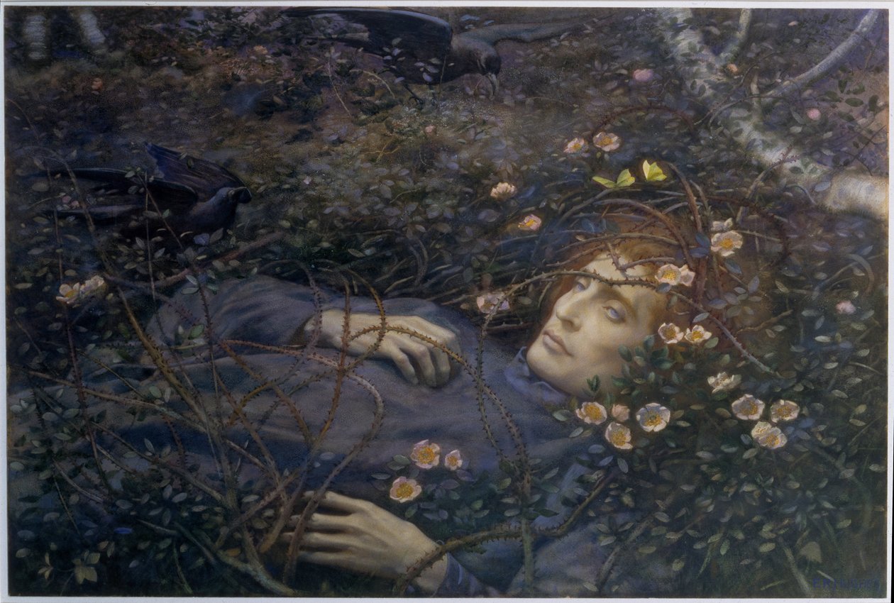 "Ach, co je to v dolíku?" (akvarel na papíře) od Edward Robert Hughes
