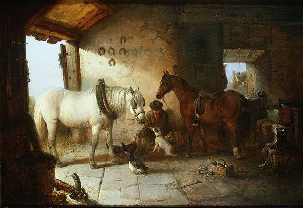 V kovárně (olej na plátně) od Edward Robert Smythe