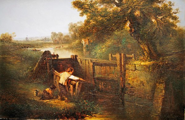 Uzamknout scénu (olej na panelu) od Edward Robert Smythe