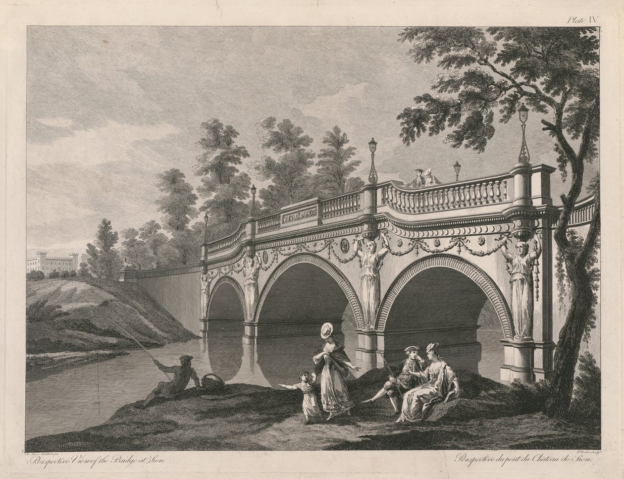 Perspektivní pohled na most v Sionu od Edward Rooker
