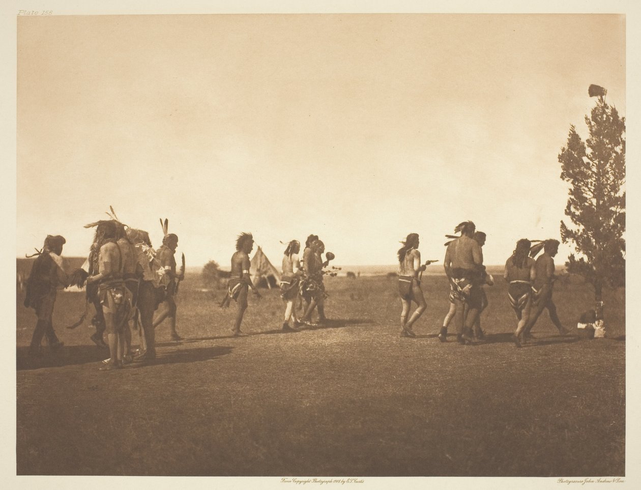 Arikara Medicine Ceremony - Tanec bratrství od Edward S. Curtis