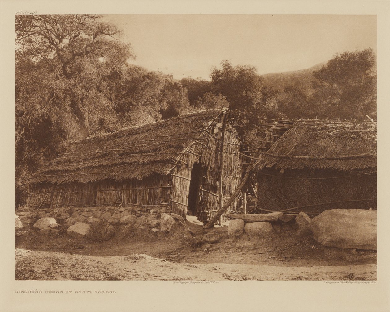 Dům Diegueño v Santa Ysabel od Edward S. Curtis