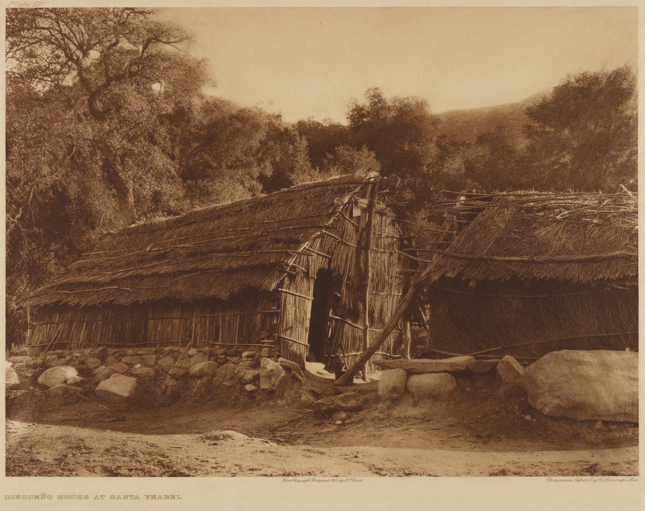 Dům Diegueño v Santa Ysabel od Edward S. Curtis