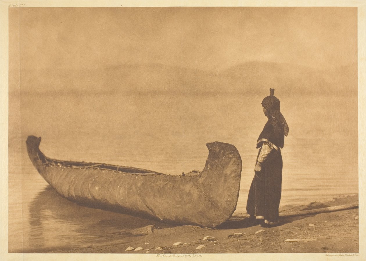 Na břehu jezera - Kutenai od Edward S. Curtis