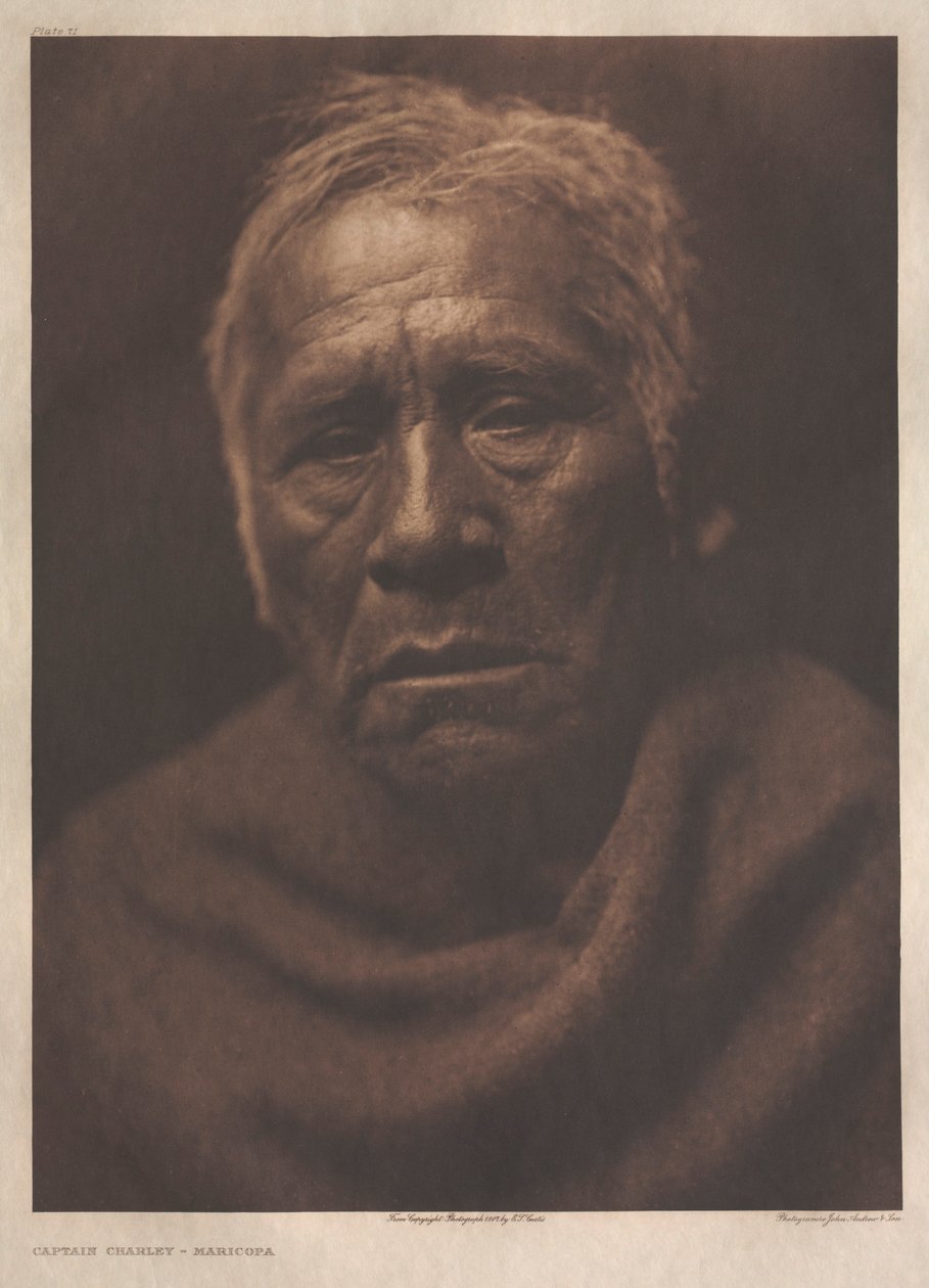 Portfolio II, deska 71: Kapitán Charley - Maricopa od Edward S. Curtis