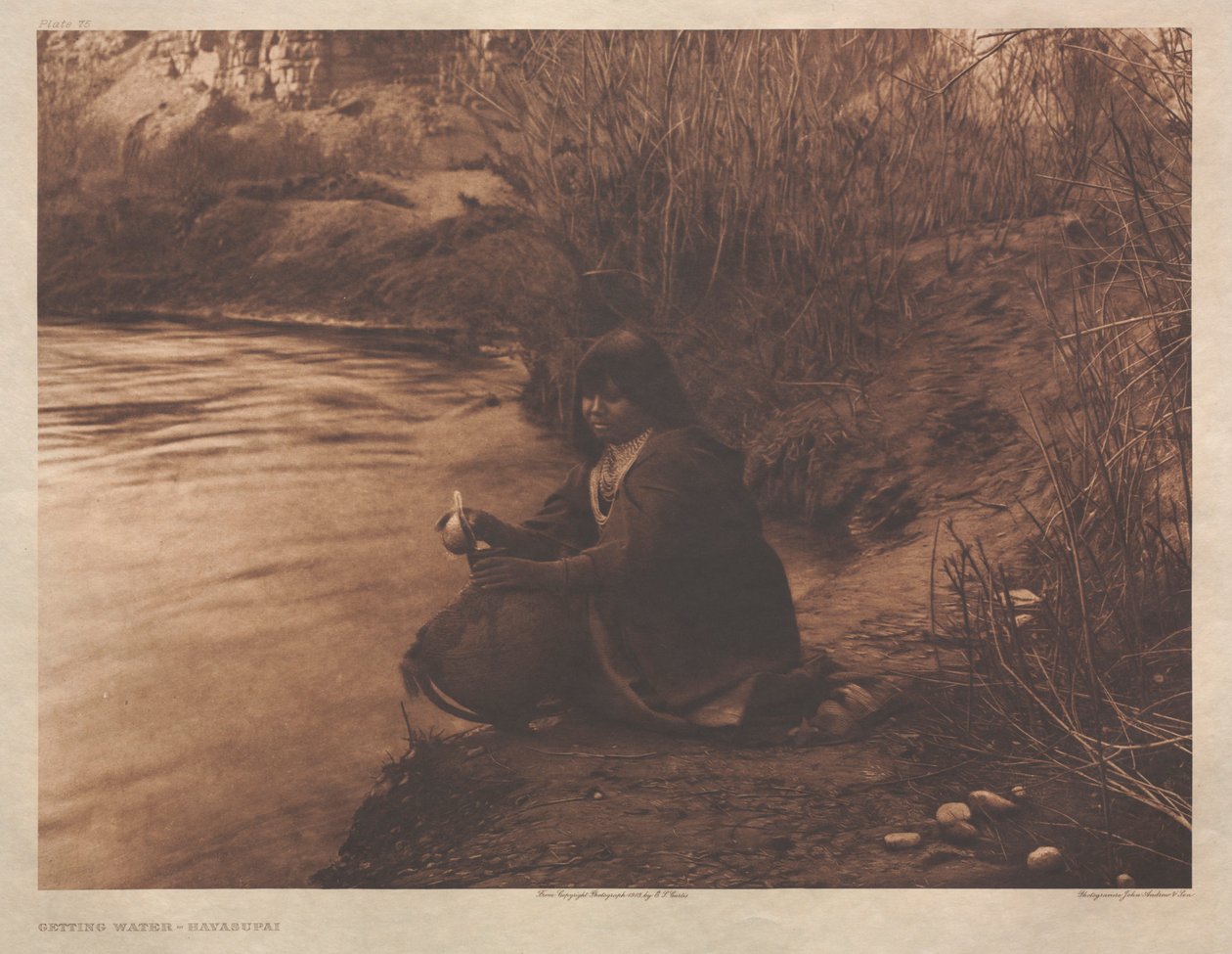 Portfolio II, deska 75: Získávání vody - Havasupai od Edward S. Curtis