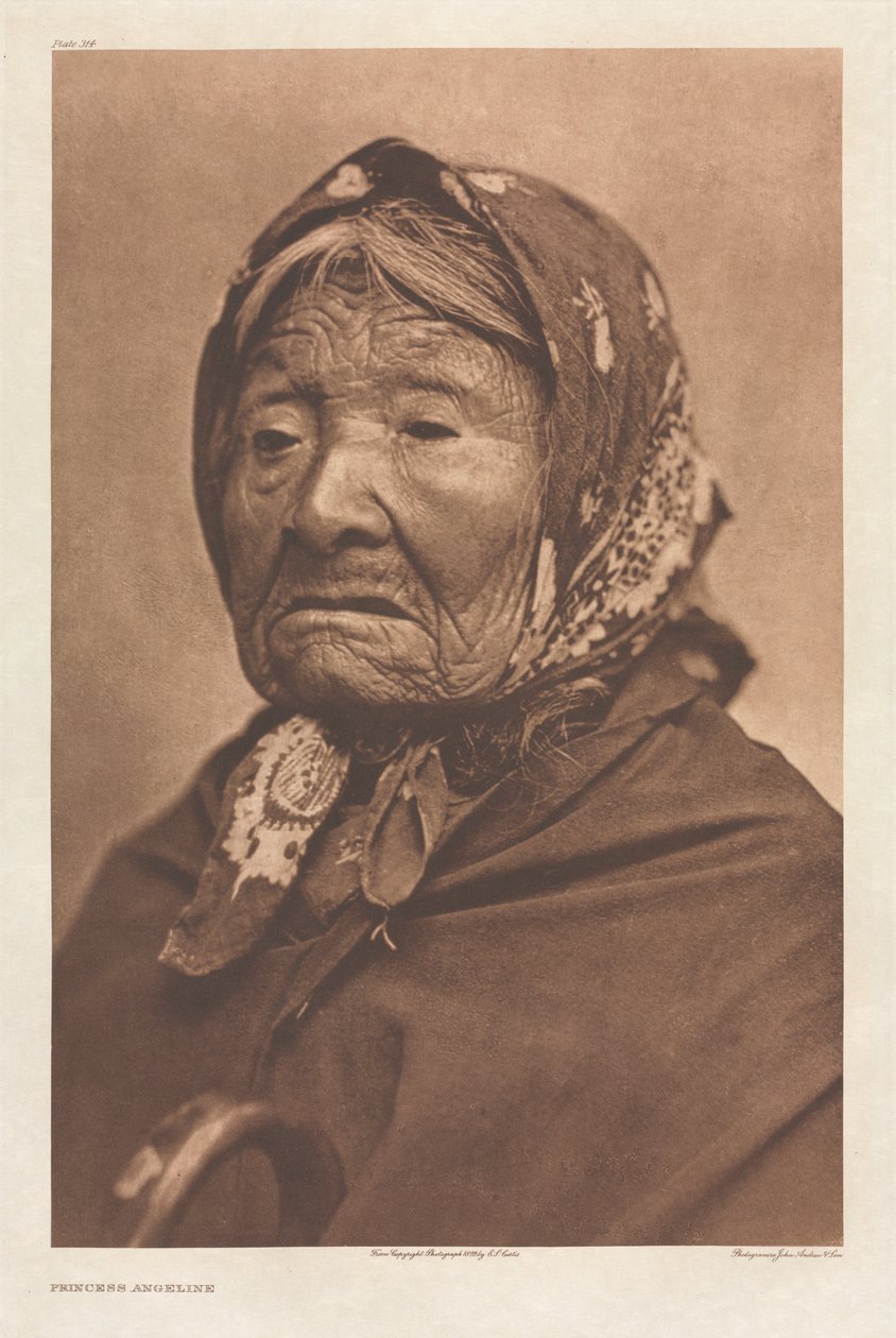 Portfolio IX, deska 314: Princezna Angeline od Edward S. Curtis