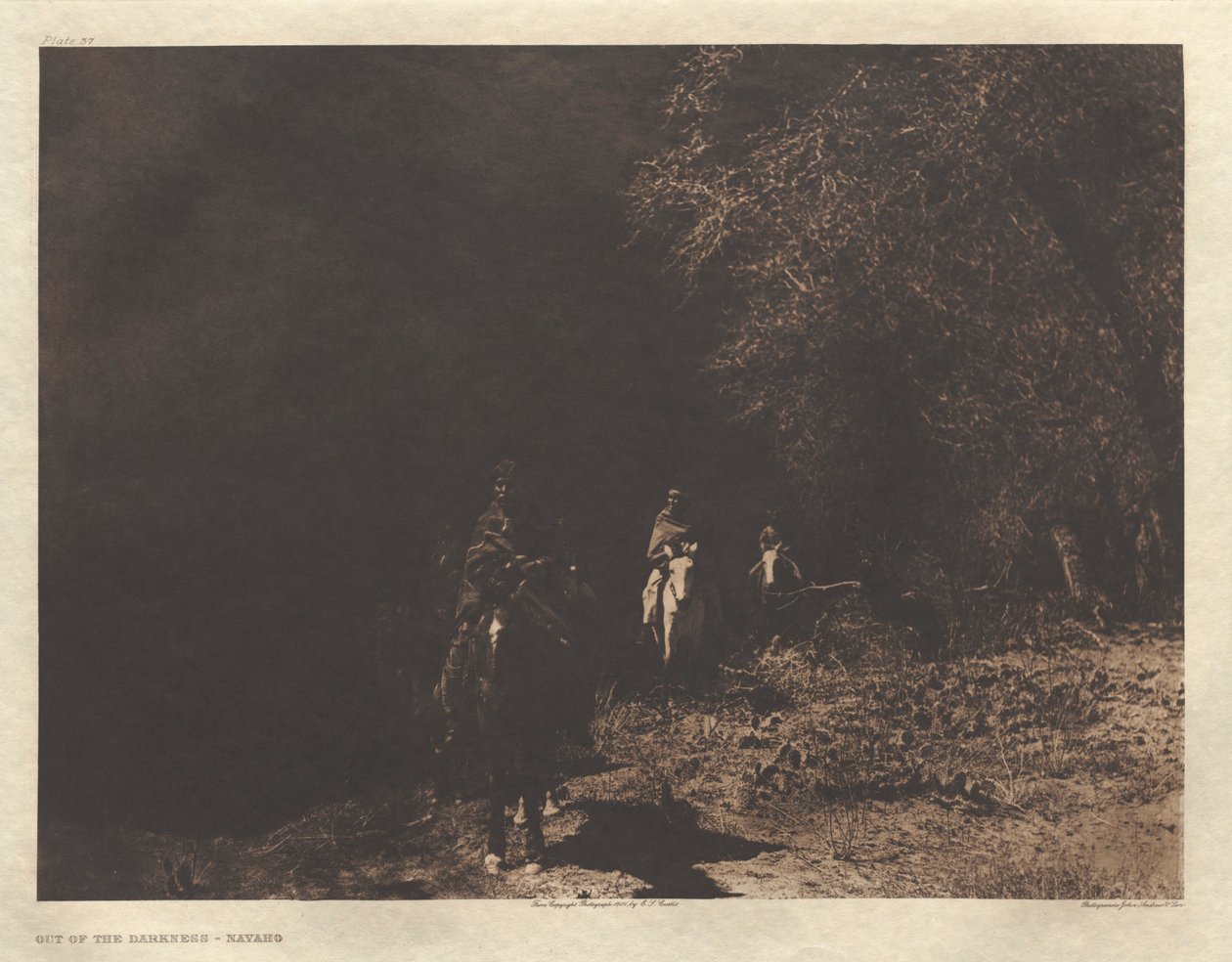 Portfolio I, deska 37: Z temnoty - Navaho od Edward S. Curtis
