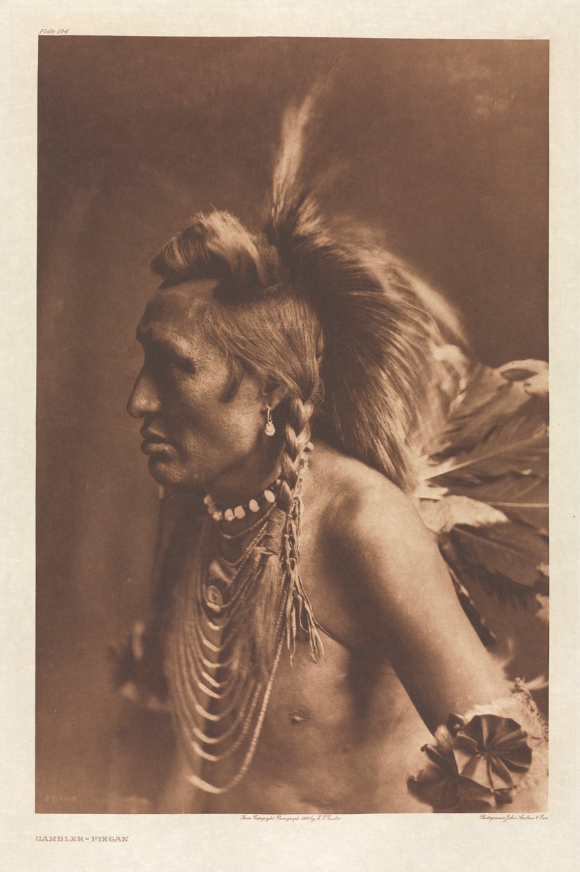 Portfolio VI, deska 194: Gambler - Piegan od Edward S. Curtis