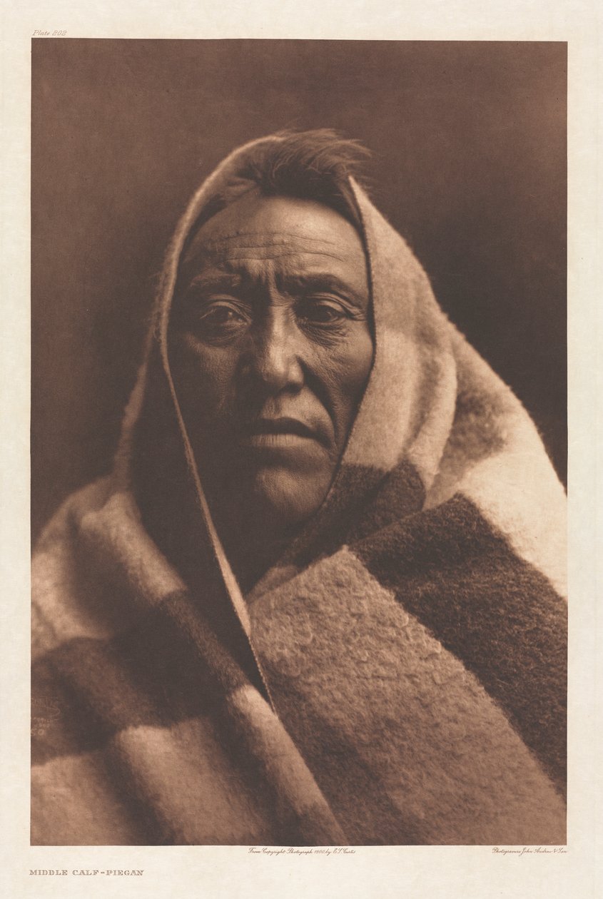 Portfolio VI, Talíř 202: Střední lýtko - Piegan od Edward S. Curtis